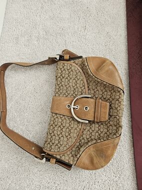 Coach Purse- Vintage 2000's Mini Soho Tan Monogram Shoulder Bag